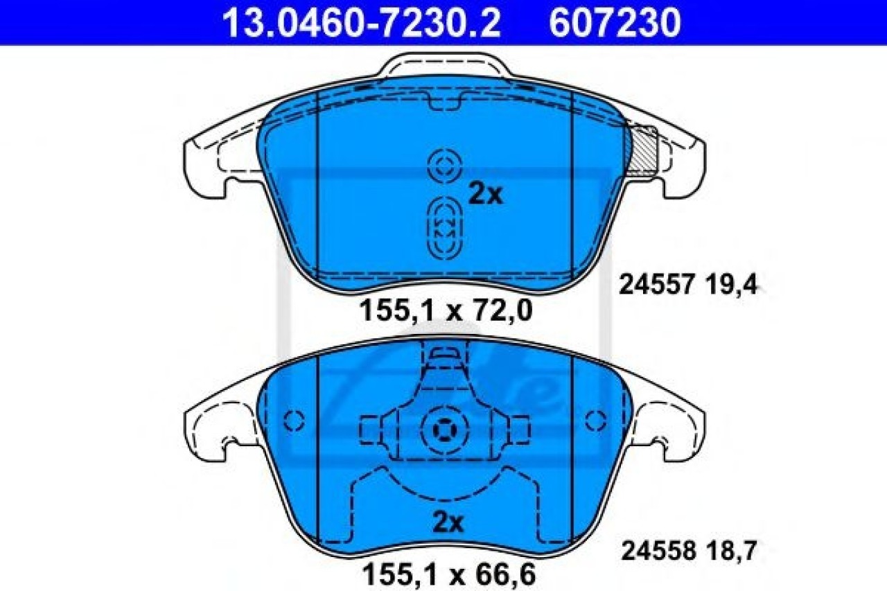 Set placute frana,frana disc PEUGEOT 5008 (2009 - 2016) ATE 13.0460-7230.2 piesa NOUA