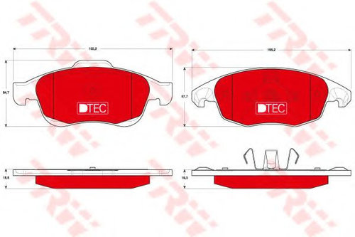 Set placute frana,frana disc PEUGEOT 5008 (2009 - 2016) TRW GDB1690DTE piesa NOUA