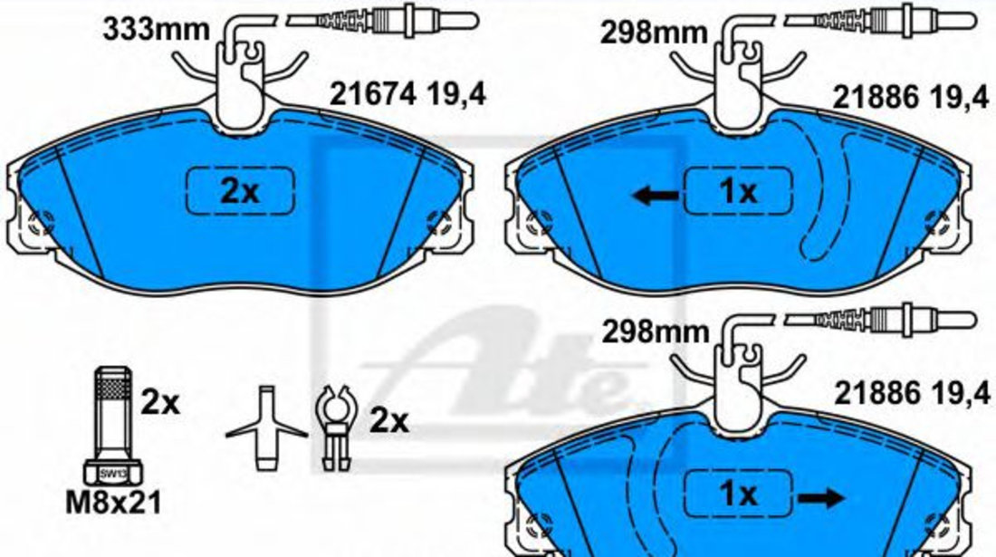 Set placute frana,frana disc PEUGEOT 607 (9D, 9U) (2000 - 2016) ATE 13.0460-2844.2 piesa NOUA