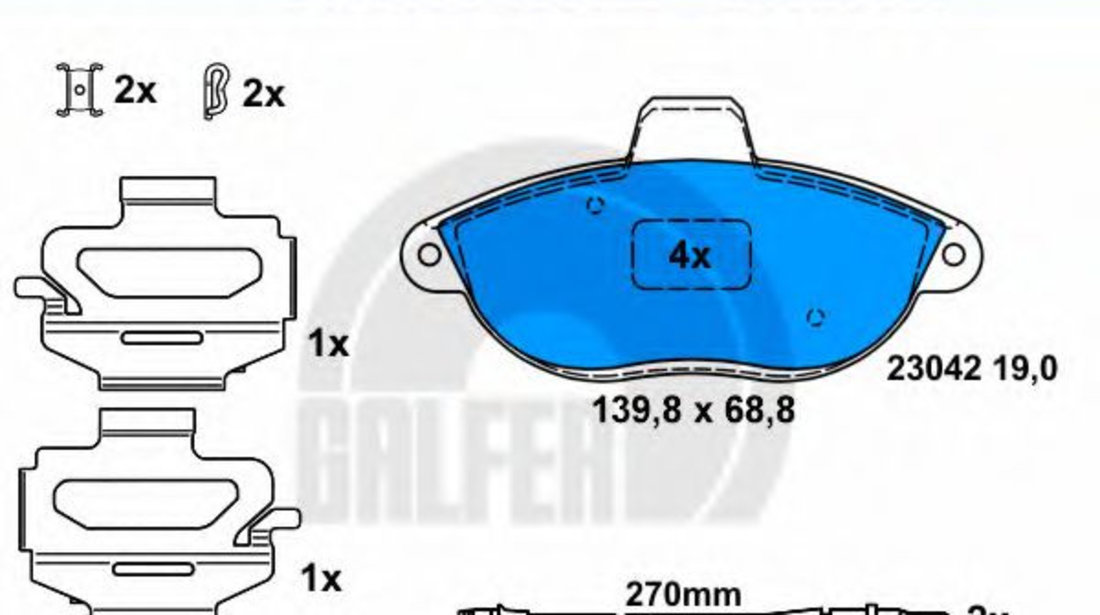 Set placute frana,frana disc PEUGEOT 806 (221) (1994 - 2002) GALFER B1.G102-0350.2 piesa NOUA