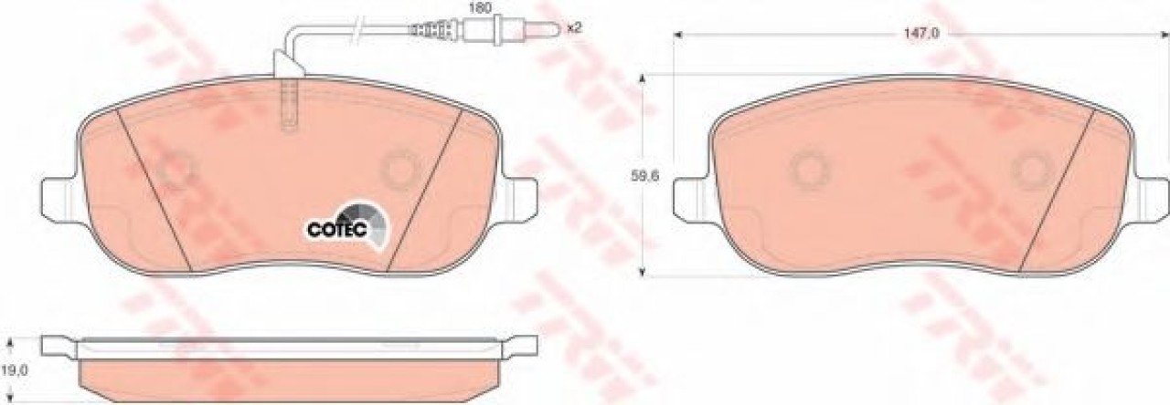 Set placute frana,frana disc PEUGEOT 807 (E) (2002 - 2016) TRW GDB1503 piesa NOUA