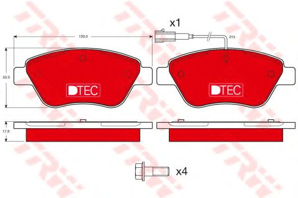 Set placute frana,frana disc PEUGEOT BIPPER Tepee (2008 - 2016) TRW GDB1482DTE piesa NOUA