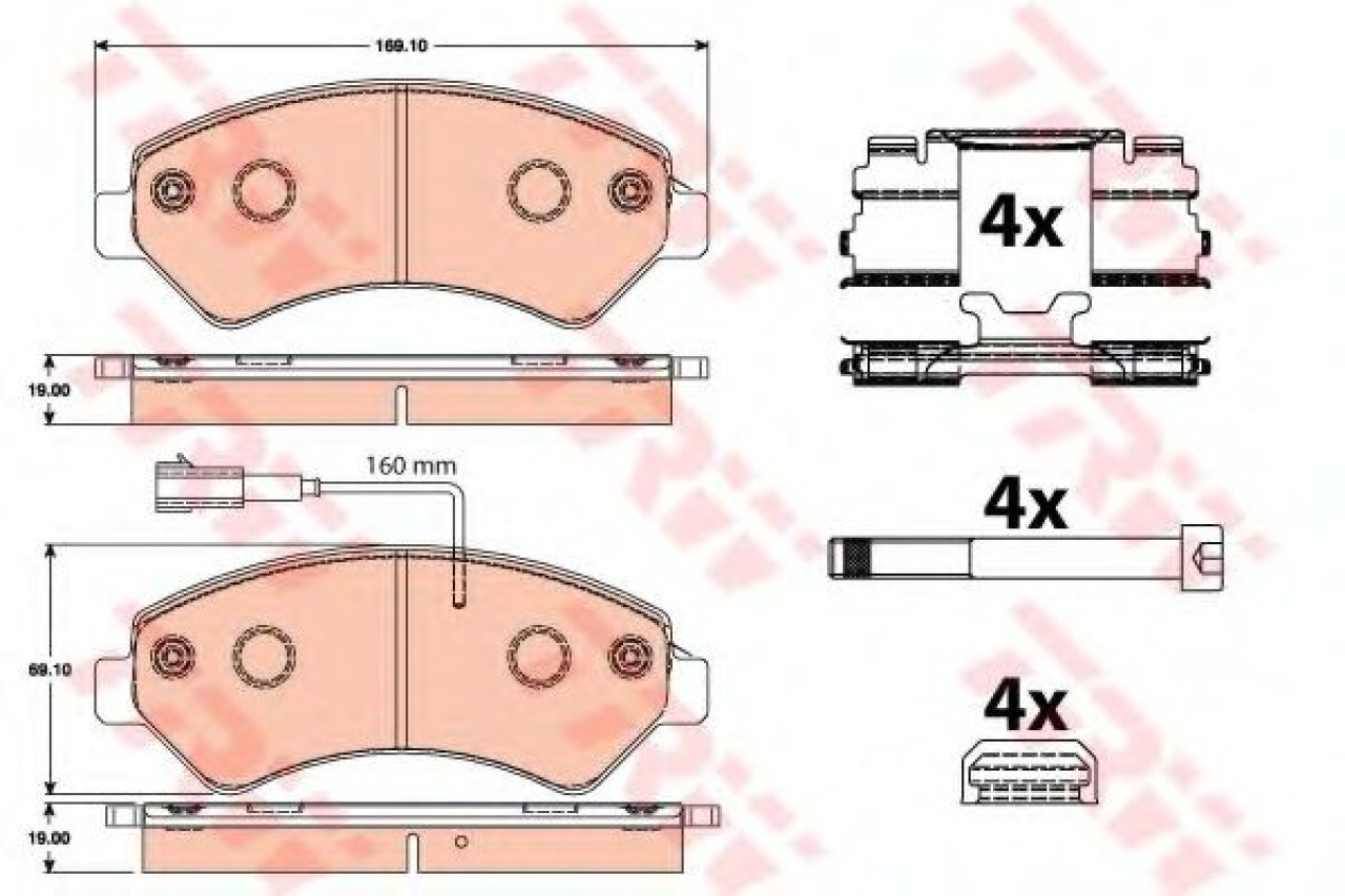 Set placute frana,frana disc PEUGEOT BOXER bus (2006 - 2016) TRW GDB2072 piesa NOUA