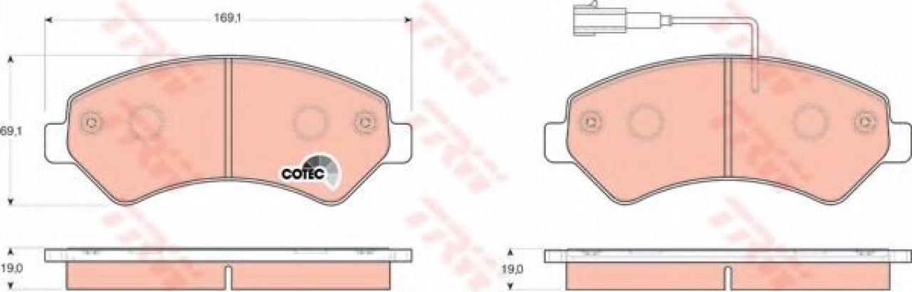 Set placute frana,frana disc PEUGEOT BOXER bus (2006 - 2016) TRW GDB1703 piesa NOUA