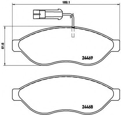 Set placute frana,frana disc PEUGEOT BOXER platou / sasiu (2006 - 2016) BREMBO P 23 144 piesa NOUA