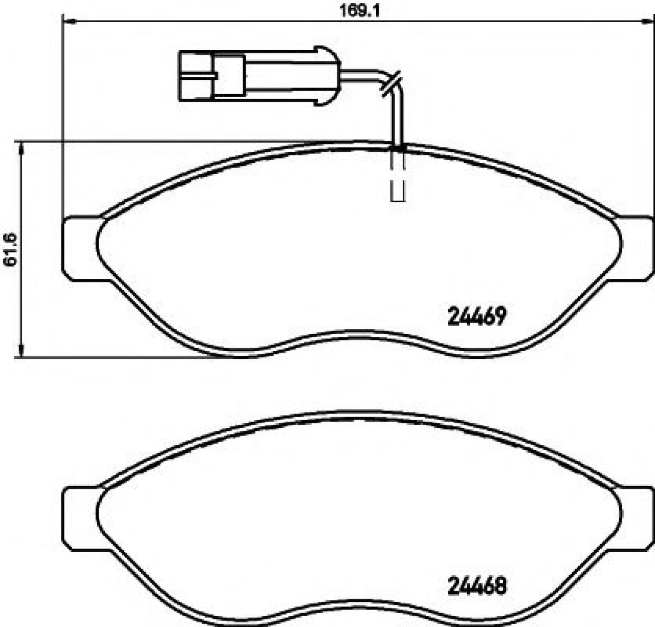 Set placute frana,frana disc PEUGEOT BOXER platou / sasiu (2006 - 2016) TEXTAR 2446901 piesa NOUA