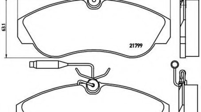 Set placute frana,frana disc PEUGEOT BOXER platou / sasiu (ZCT) (1994 - 2002) BREMBO P 23 069 piesa NOUA