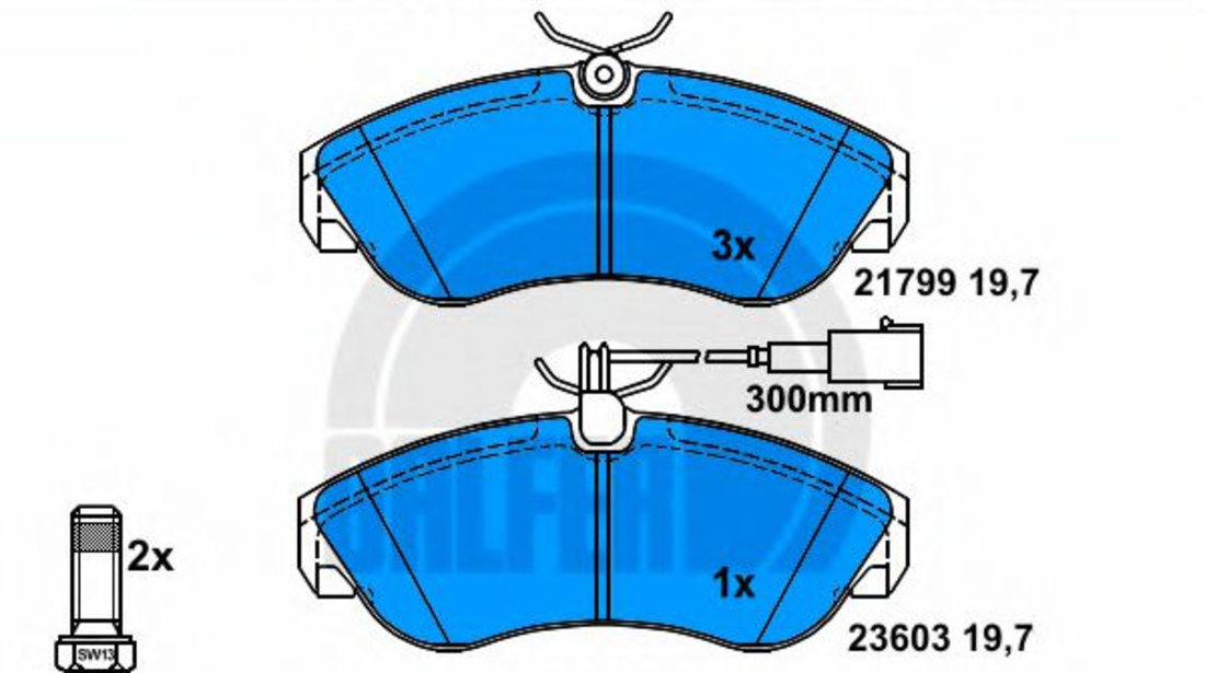 Set placute frana,frana disc PEUGEOT BOXER caroserie (230L) (1994 - 2002) GALFER B1.G102-0483.2 piesa NOUA