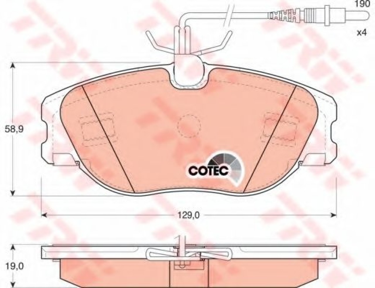 Set placute frana,frana disc PEUGEOT EXPERT (224) (1995 - 2016) TRW GDB1148 piesa NOUA