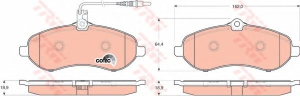 Set placute frana,frana disc PEUGEOT EXPERT Van (222) (1995 - 2016) TRW GDB1719 piesa NOUA