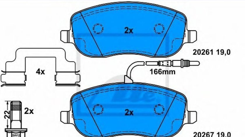 Set placute frana,frana disc PEUGEOT EXPERT Van (222) (1995 - 2016) ATE 13.0460-2863.2 piesa NOUA