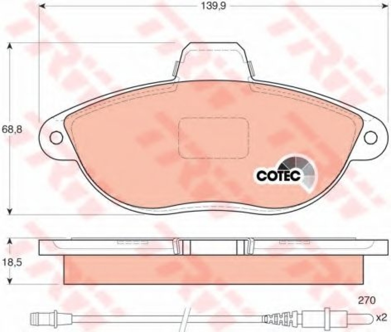 Set placute frana,frana disc PEUGEOT EXPERT platou / sasiu (223) (1995 - 2016) TRW GDB1216 piesa NOUA