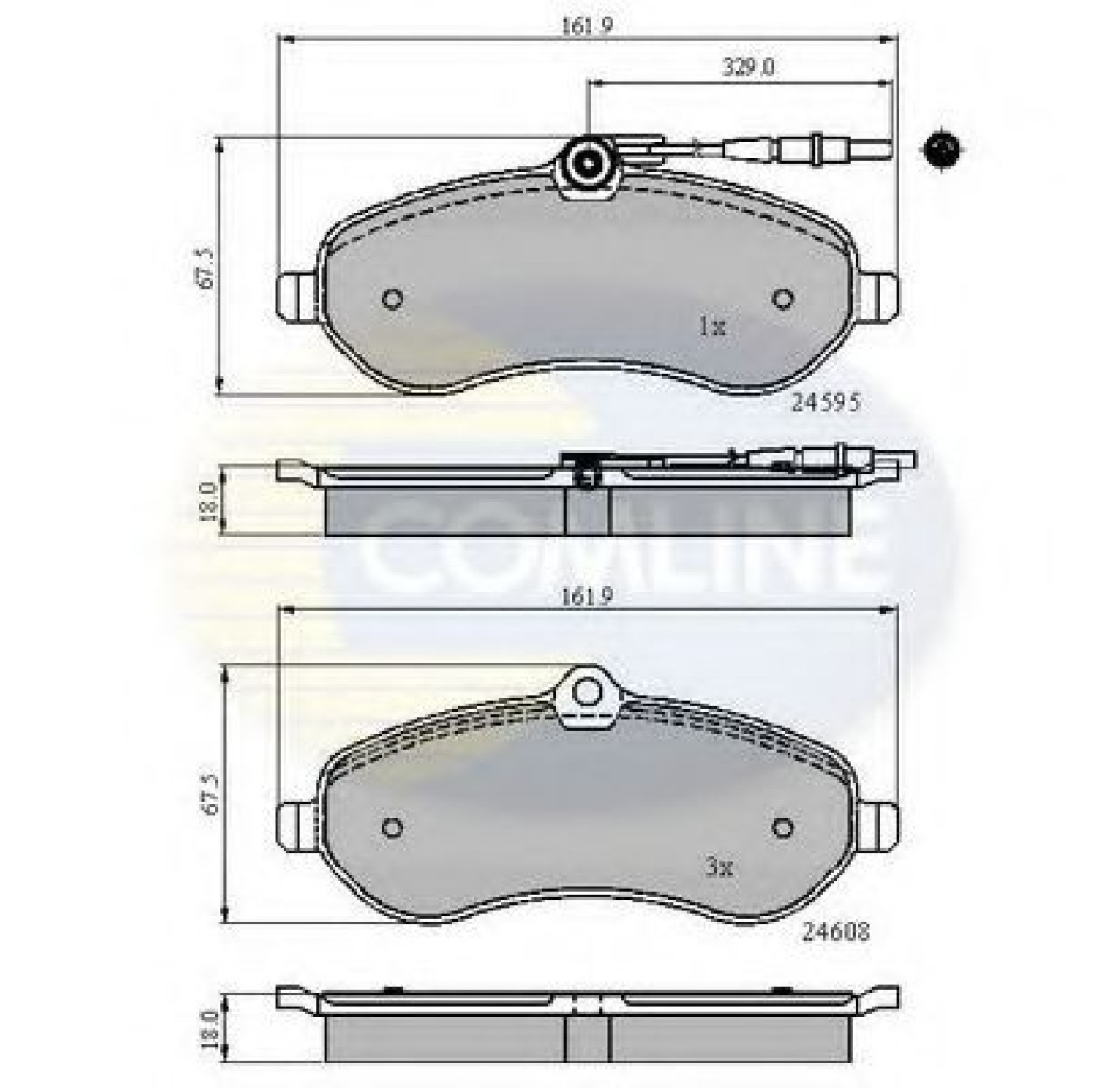 Set placute frana,frana disc PEUGEOT EXPERT caroserie (VF3A, VF3U, VF3X) (2007 - 2016) COMLINE CBP11621 piesa NOUA