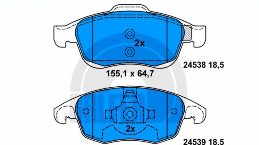 Set placute frana,frana disc PEUGEOT PARTNER (2008 - 2016) GALFER B1.G102-0790.2 piesa NOUA