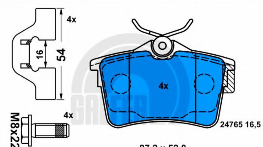 Set placute frana,frana disc PEUGEOT PARTNER (2008 - 2016) GALFER B1.G102-0921.2 piesa NOUA