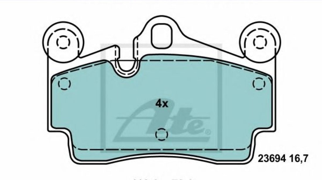 Set placute frana,frana disc PORSCHE CAYENNE (9PA, 955) (2002 - 2010) ATE 13.0470-4976.2 piesa NOUA