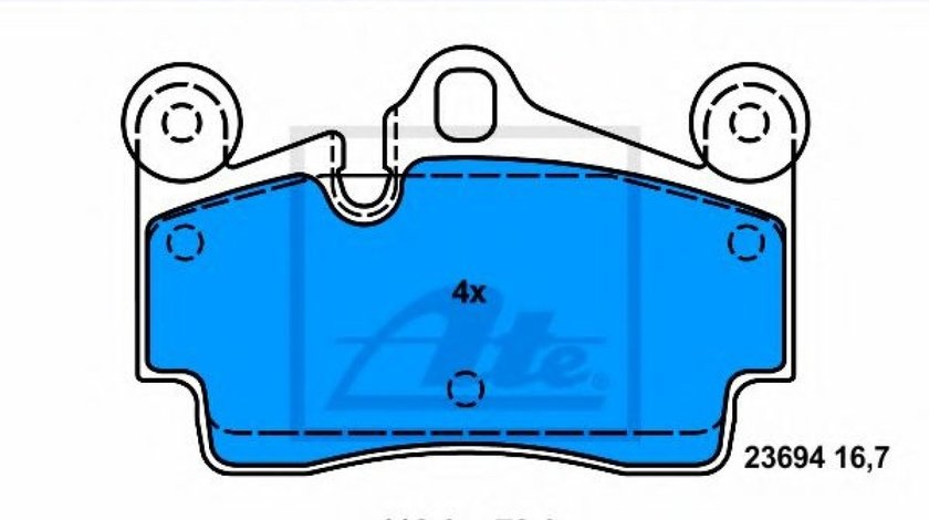 Set placute frana,frana disc PORSCHE CAYENNE (9PA, 955) (2002 - 2010) ATE 13.0460-4976.2 piesa NOUA