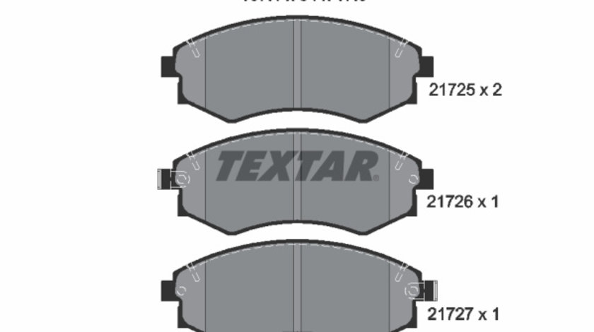 Set placute frana,frana disc punte fata (2172501 TEXTAR) DAEWOO,FERRARI,HAFEI,HYUNDAI,HYUNDAI (BEIJING),JAC,KIA,MASERATI,MITSUBISHI,NISSAN,SSANGYONG