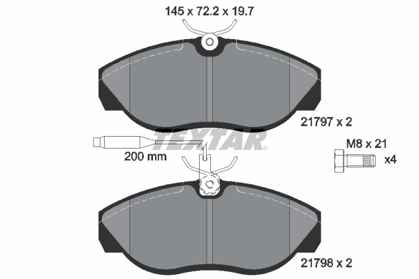 Set placute frana,frana disc punte fata (2179701 TEXTAR) Citroen,FIAT,PEUGEOT