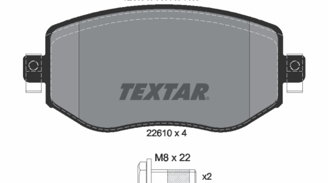 Set placute frana,frana disc punte fata (2261001 TEXTAR) RENAULT