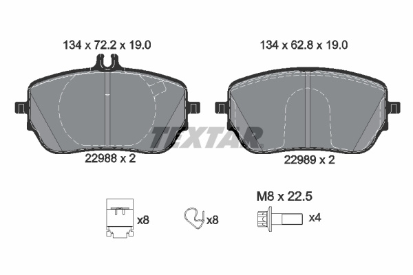 Set placute frana,frana disc punte fata (2298801 TEXTAR) MERCEDES-BENZ,MERCEDES-BENZ (BBDC)