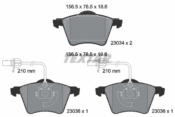 Set placute frana,frana disc punte fata (2303401 TEXTAR) VW