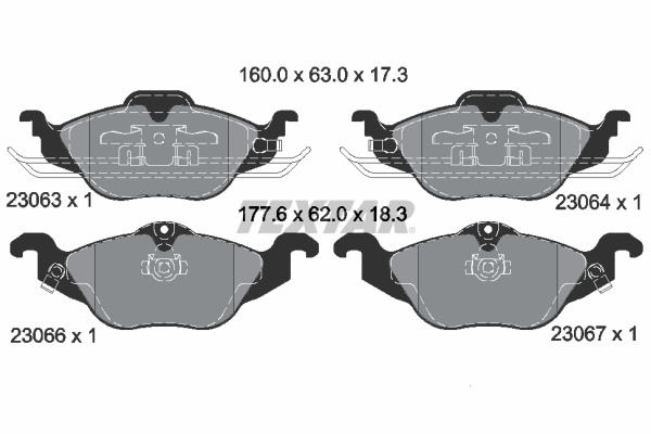 Set placute frana,frana disc punte fata (2306302 TEXTAR) CHEVROLET,HOLDEN,OPEL,VAUXHALL