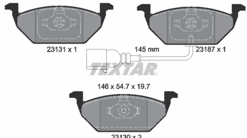 Set placute frana,frana disc punte fata (2313181 TEXTAR) AUDI,SEAT,SKODA,SKODA (SVW),VW,VW (FAW),VW (SVW),ZHONGHUA(BRILLIANCE)