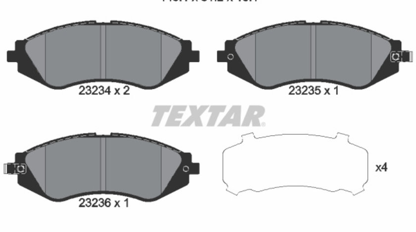 Set placute frana,frana disc punte fata (2323401 TEXTAR) BAOJUN (SGMW),BUICK (SGM),CHEVROLET,DAEWOO,HOLDEN,SUZUKI