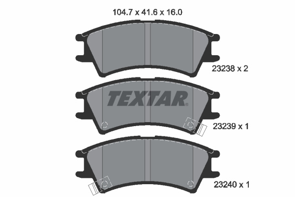 Set placute frana,frana disc punte fata (2323802 TEXTAR) HYUNDAI