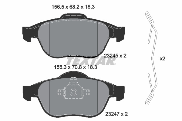 Set placute frana,frana disc punte fata (2324502 TEXTAR) RENAULT