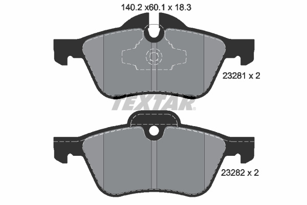 Set placute frana,frana disc punte fata (2328181 TEXTAR) MINI