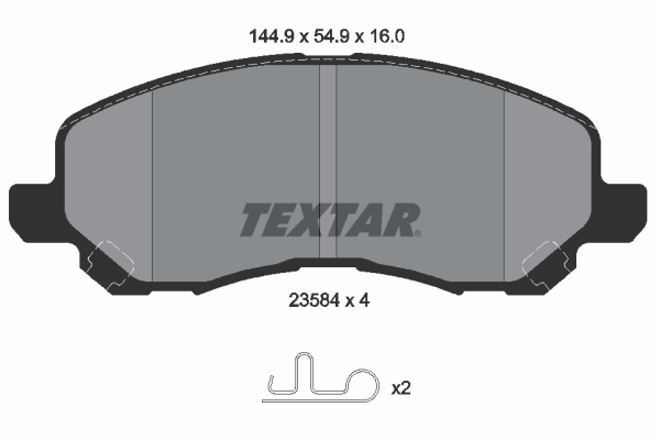 Set placute frana,frana disc punte fata (2358403 TEXTAR) CHRYSLER,DODGE,HYUNDAI,JEEP,LANCIA