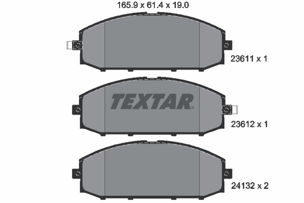 Set placute frana,frana disc punte fata (2361101 TEXTAR) NISSAN