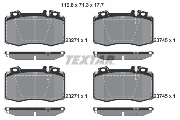 Set placute frana,frana disc punte fata (2374581 TEXTAR) MERCEDES-BENZ,MERCEDES-BENZ (BBDC)