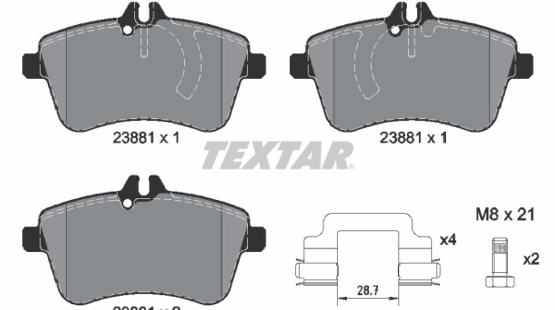 Set placute frana,frana disc punte fata (2388101 TEXTAR) MERCEDES-BENZ