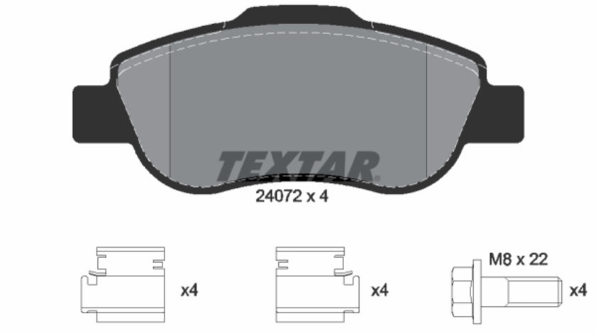 Set placute frana,frana disc punte fata (2407201 TEXTAR) FIAT