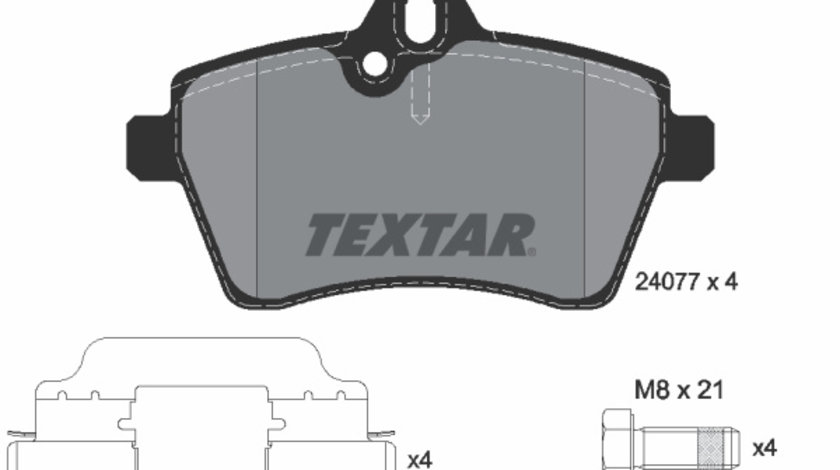 Set placute frana,frana disc punte fata (2407702 TEXTAR) MERCEDES-BENZ