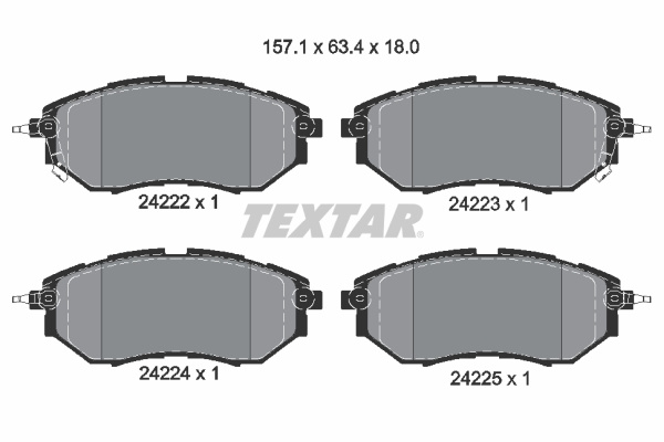 Set placute frana,frana disc punte fata (2422201 TEXTAR) SUBARU