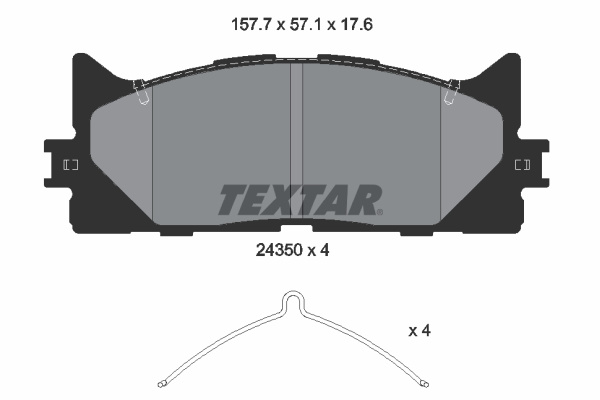 Set placute frana,frana disc punte fata (2435001 TEXTAR) DAIHATSU,HAWTAI,LEXUS,TOYOTA,TOYOTA (GAC)