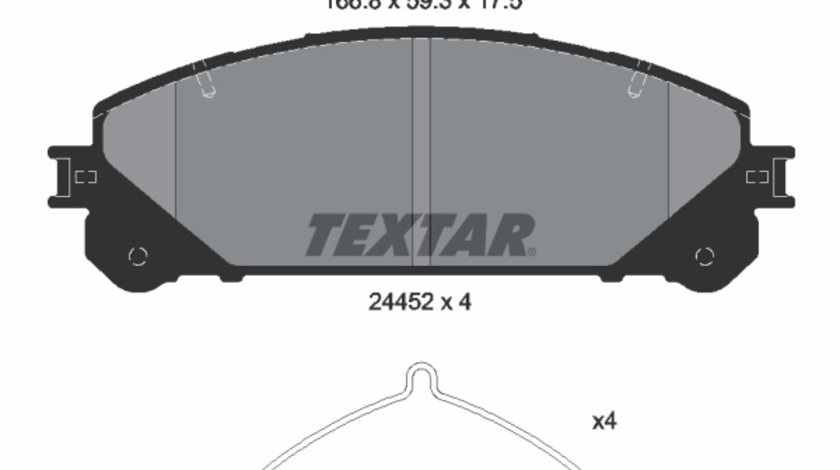 Set placute frana,frana disc punte fata (2445201 TEXTAR) DAIHATSU,LEXUS,TOYOTA,TOYOTA (FAW),TOYOTA (GAC)