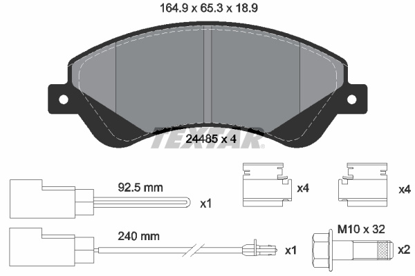 Set placute frana,frana disc punte fata (2448501 TEXTAR) FORD,FORD AUSTRALIA