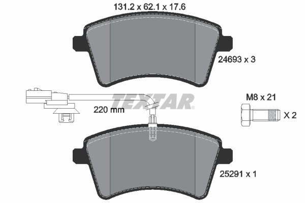 Set placute frana,frana disc punte fata (2469306 TEXTAR) NISSAN,RENAULT