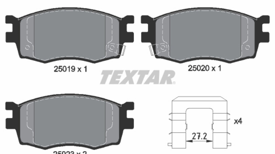 Set placute frana,frana disc punte fata (2501901 TEXTAR) HYUNDAI