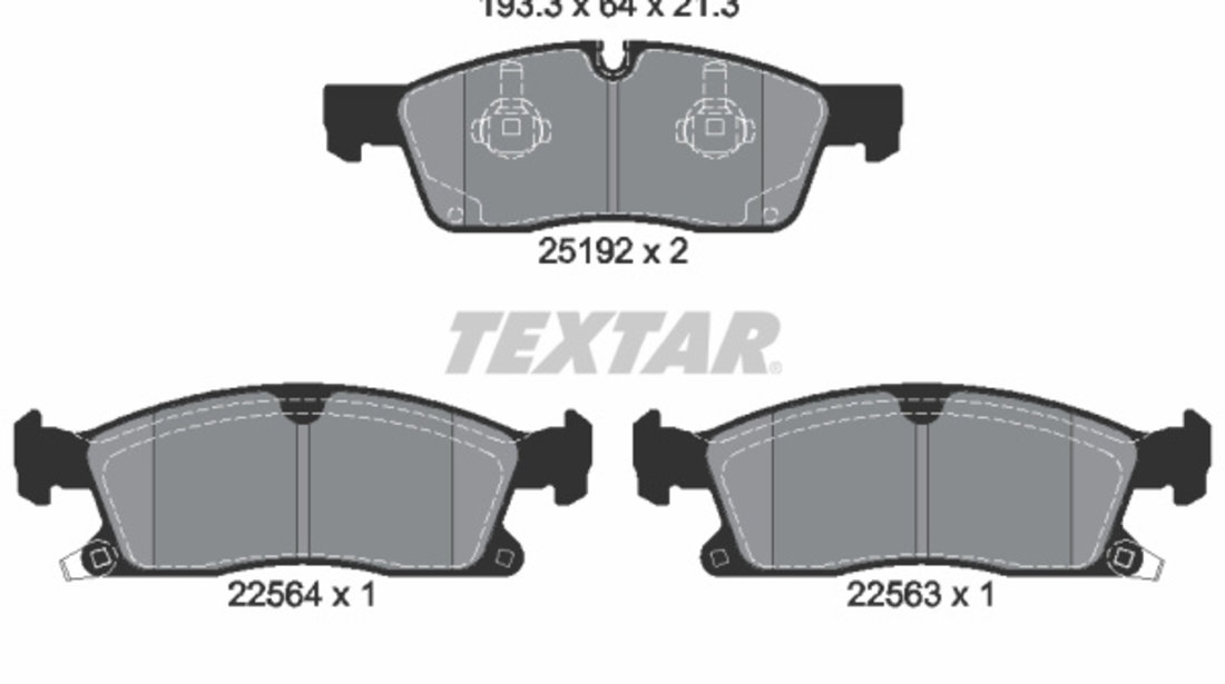 Set placute frana,frana disc punte fata (2519207 TEXTAR) JEEP