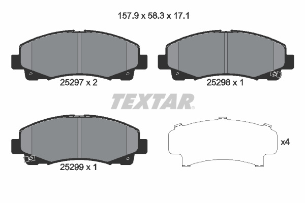 Set placute frana,frana disc punte fata (2529701 TEXTAR) ACURA,HONDA