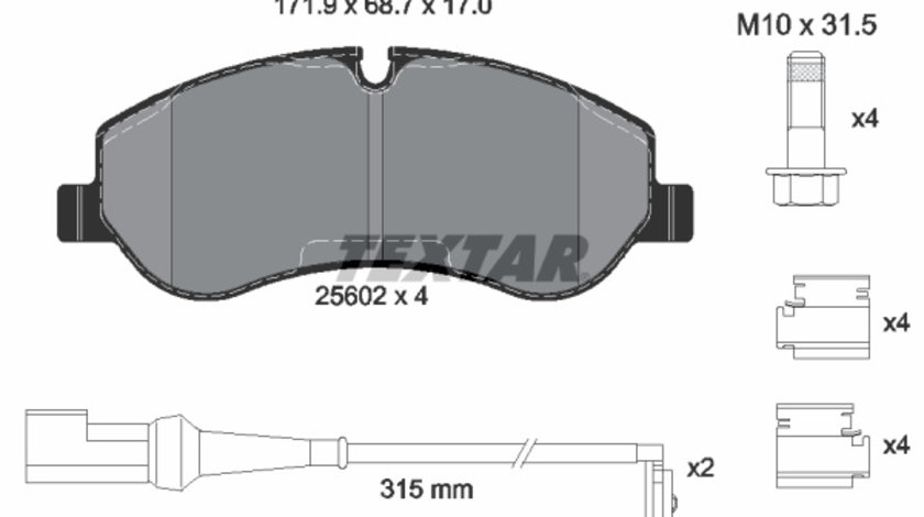 Set placute frana,frana disc punte fata (2560201 TEXTAR) FORD,FORD AUSTRALIA