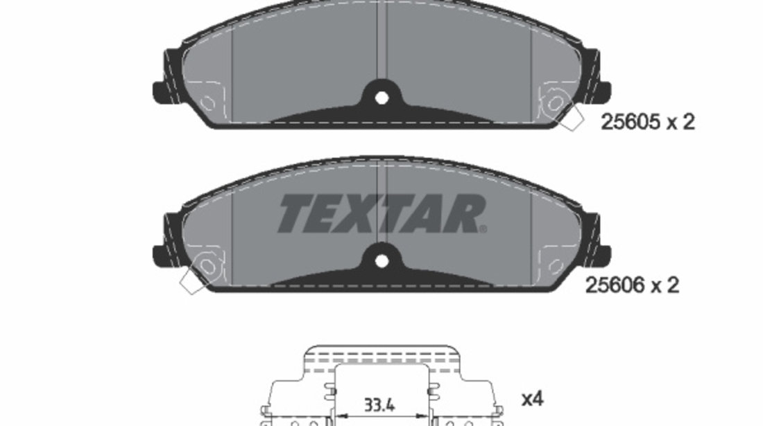 Set placute frana,frana disc punte fata (2560501 TEXTAR) CHRYSLER,DODGE,LANCIA