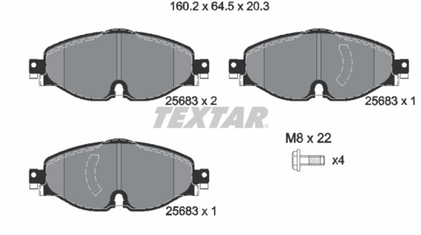 Set placute frana,frana disc punte fata (2568303 TEXTAR) AUDI,AUDI (FAW),FORD,SKODA,SKODA (SVW),VW,VW (FAW),VW (SVW)