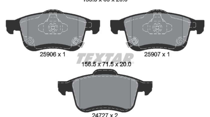 Set placute frana,frana disc punte fata (2590601 TEXTAR) FIAT